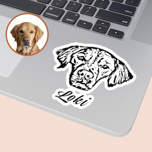 Foto Pet Sticker Custom, Vynle Pet Name Stickers, In the Memory of Dog, Cat Owner Gift, Verlies van Pet Face Sticker, Sympathy Gift