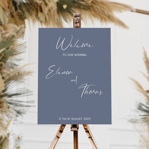 Welcome to our Wedding Sign for Dusty Blue Wedding