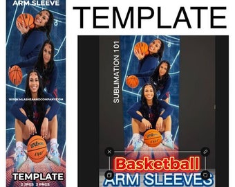 Basketball Arm Sleeve Template • Digital files • Instant download • Basketball design • Sublimation arm sleeves • JPEG • PNG • Basketball