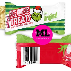 Rice Krispy Treat Templates labels for Treat christmas Gift - Etsy