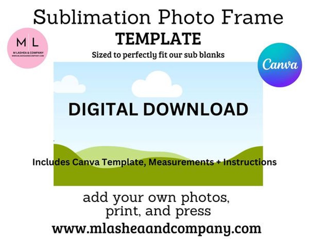 Sublimation Photo Frame Template Templates Canva Editable frame ...