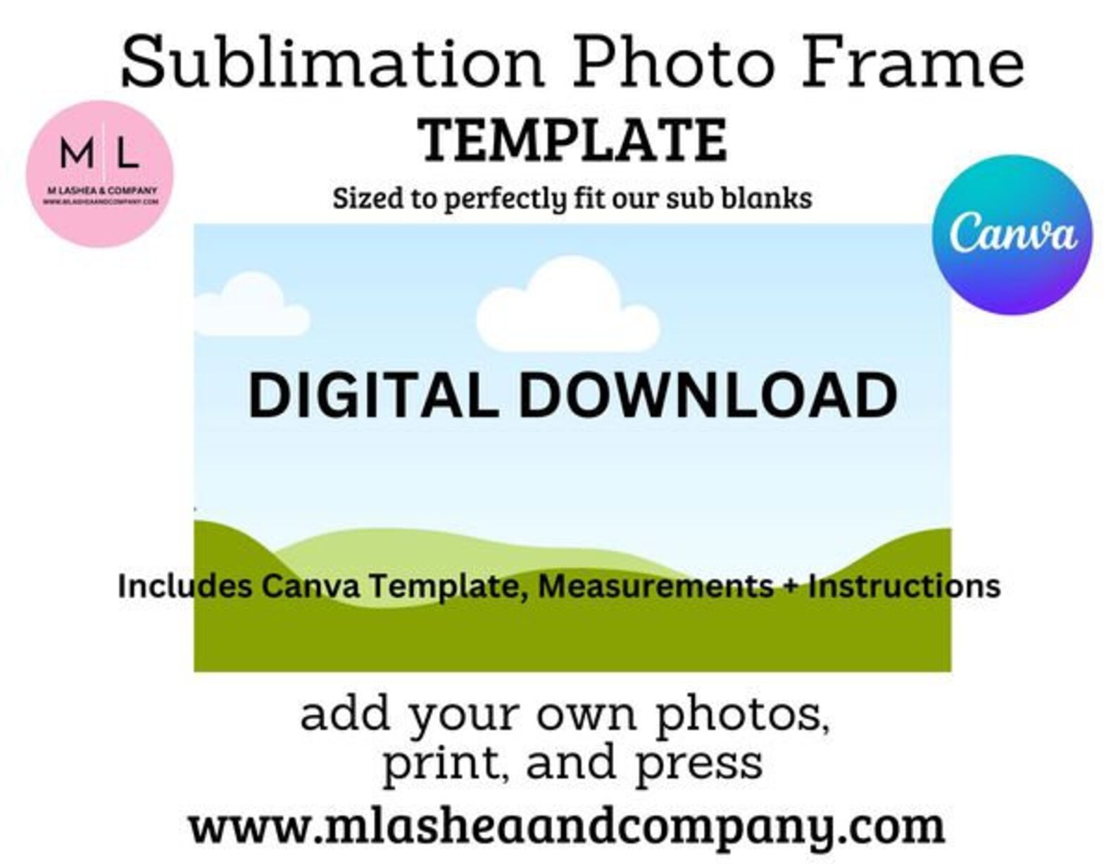 Sublimation Photo Frame Template Templates Canva Editable frame ...