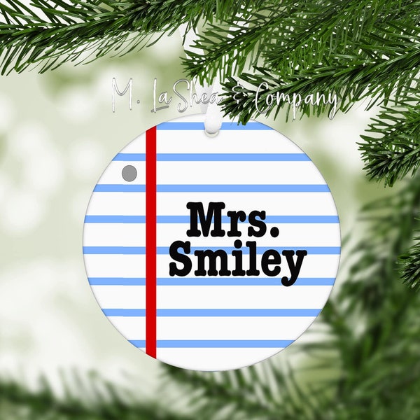 Teacher •Ornaments  •Christmas Gift •Gift ideas • Teacher ornaments • Merry Christmas • Instant Download • Digital Files • Notebook Paper
