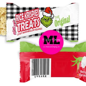 Rice Krispy Treat Templates labels for Treat christmas Gift - Etsy