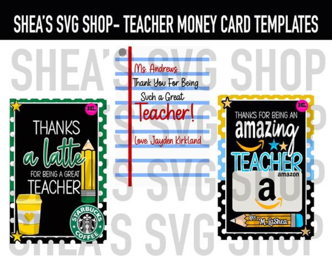 Teacher Money Card Templates Bundle, Money Card Holders, Template ...