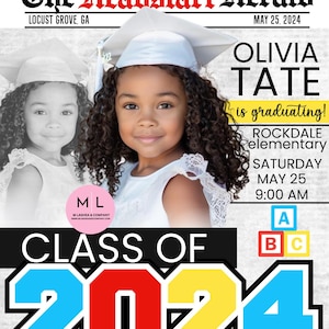 Kinder Grad Newspaper Templates Grad Template Template Canva Editable ...