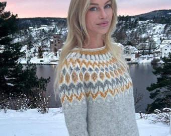 Beautiful, new-handmade Norwegian style wool sweater.