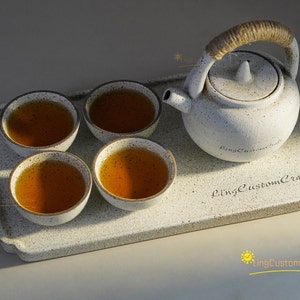  CITZAS Juego de tetera turca vintage, juego de té que incluye 6  tazas de metal, tetera y taza para regalo de boda, decoración de mesa de té  (plateado) : Hogar y