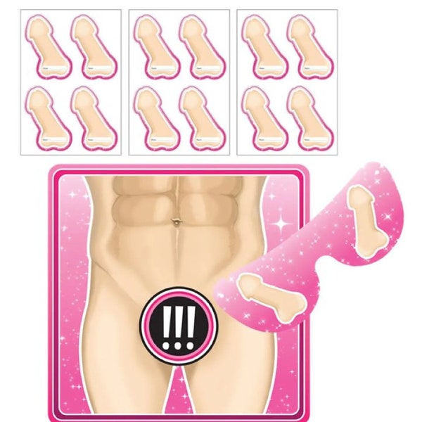 Hen Party Rude Game, Pin the Junk on the Hunk, Pin The Willy on the Man Activity Accessory Game