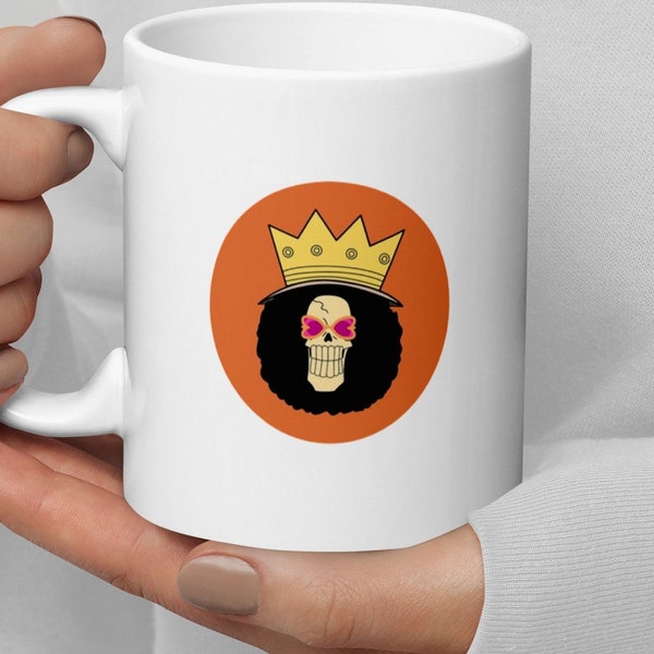 One Piece Mug, Anime Coffee Cup, Straw Hat Pirates Design, Manga Fan Drinkware, Japanese Animation Merchandise, Otaku Gift, Brook Fan