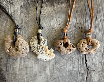 Hag Stone Necklace: Natural Holey Beach Stone, Unisex Jewelry