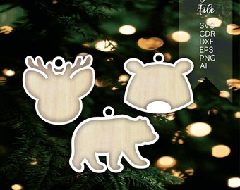 Weihnachtsgeschenkanhänger Laser geschnitten, Geschenkanhänger svg, Datei für Glühlampe, Laser geschnittene Datei, Lasergeschnittene Datei Laser geschnitten, Geschenkanhänger Weihnachten