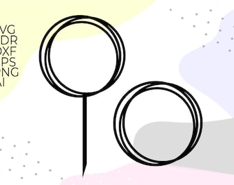 circle cake topper svg cricut, happy birthday svg, wedding frame svg, wedding cake topper svg, svg file for cricut silhouette,  topper frame