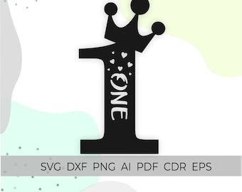 Number One Birthday Svg - Etsy