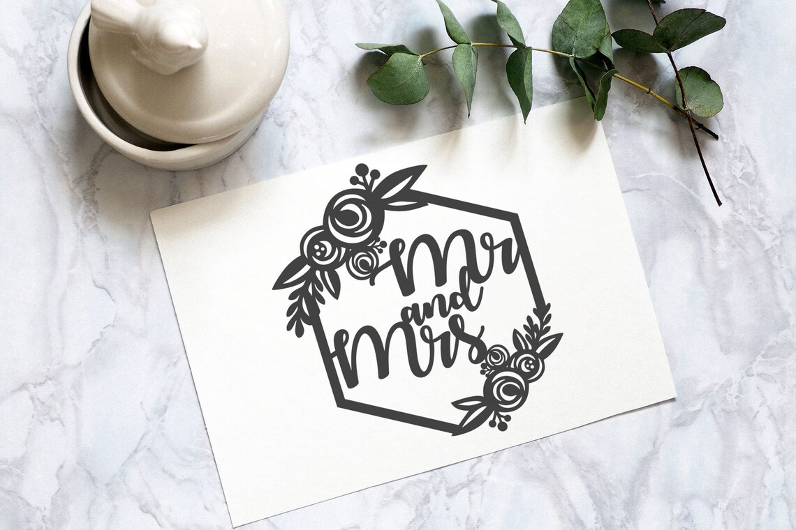 Cake Topper Svg Wedding Cake Topper Svg Mr and Mrs Cake | Etsy