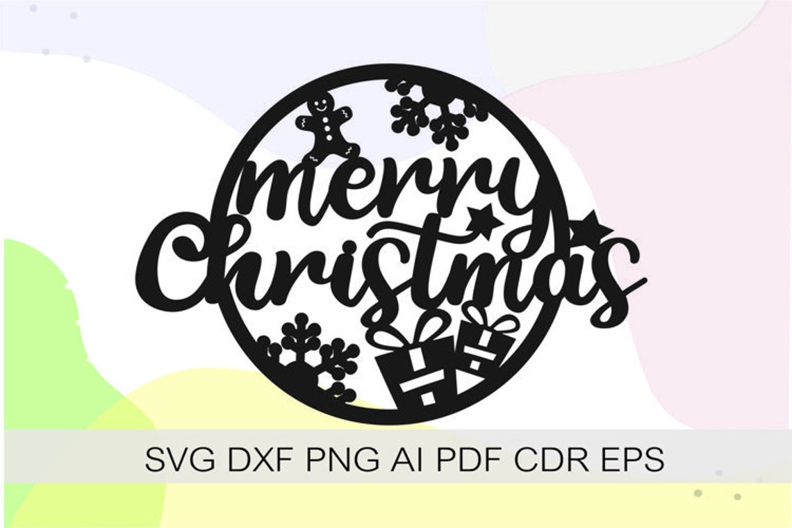 Cake Topper Svg Merry Christmas Cake Topper Christmas - Etsy