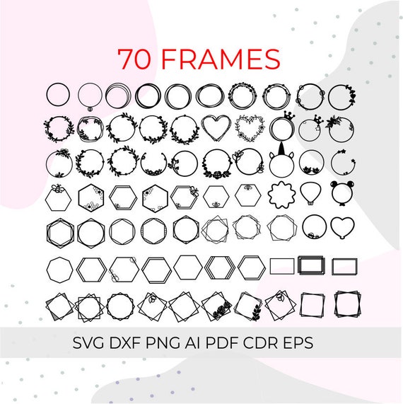 circle frame svg file, cake topper svg, wreath frame svg, svg files for cricut and silhouette, circle monogram frame, wedding frame svg, png
