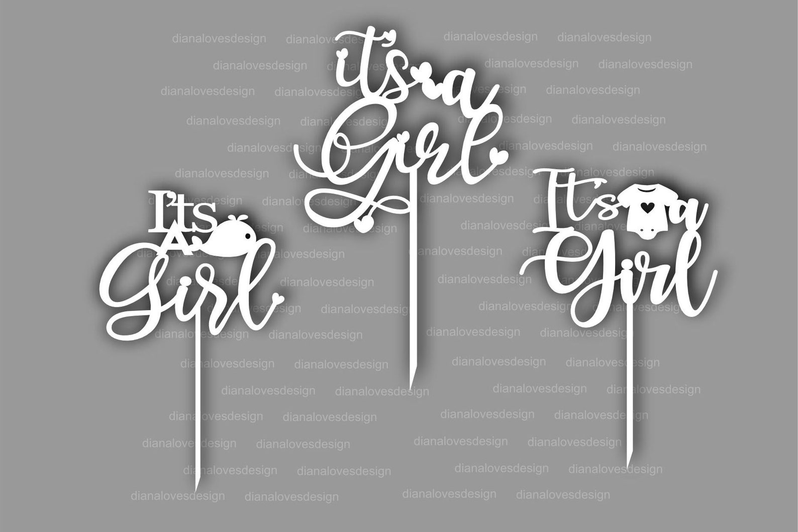 Its a Girl Cake Topper Svg Cake Topper Svg Baby Shower Svg Etsy