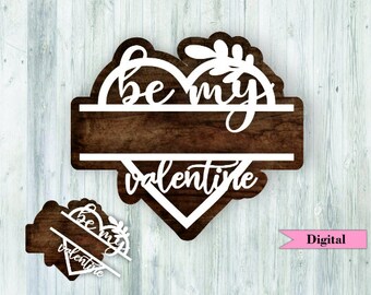 Valentine's day svg heart frame for glowforge, Valentine's Day personalized gift svg, Valentines heart frame svg, Heart shape gift svg dxf