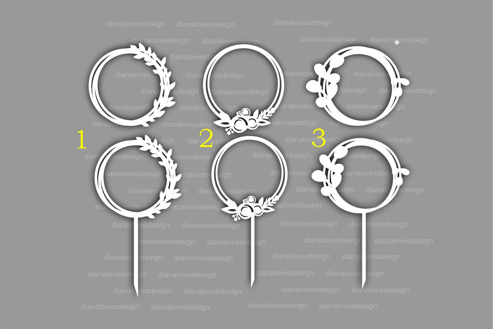 Cake Topper Svg , Wedding Cake Topper Svg , Wreath Frame Svg , Cake ...