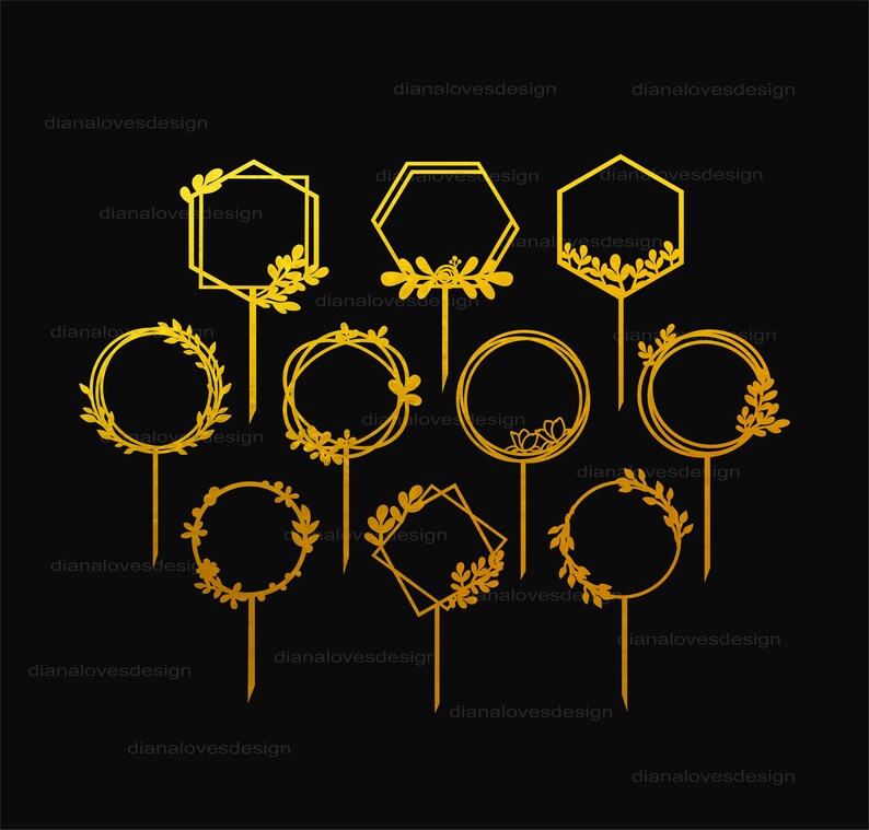 Wedding Cake Topper Svg, Cake Topper Frame, Laser Cut, Birthday Topper ...