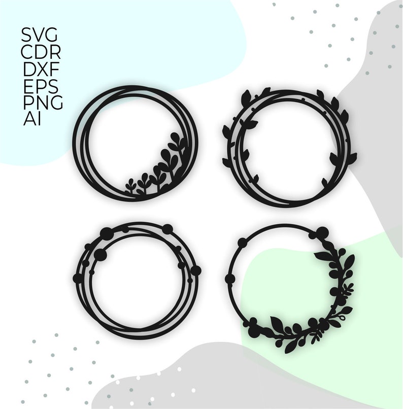 Cake Topper Svg Frame, Wedding Cake Topper Svg, Wreath Frame Svg, Cake ...
