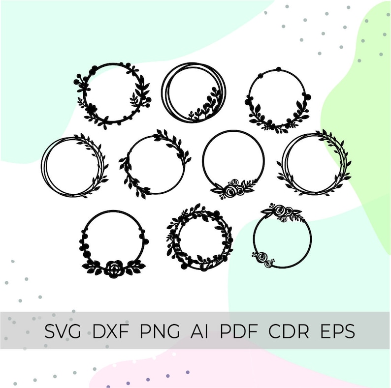 Circle Frame Svg Cake Topper Svg Files for Cricut Wedding Etsy