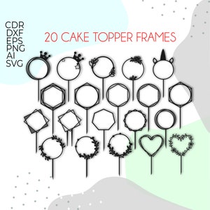 Kuchen Topper, Hochzeit Tortenstecker, Kranz Rahmen, Cake Topper für cnc, Herbst Rahmen, svg Dateien für Cricut Silhouette, png