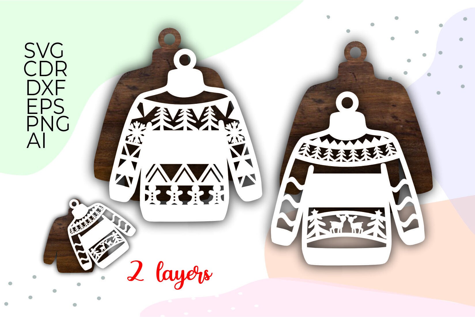 Ugly Christmas Sweater Svg, File for Glowforge, Christmas Svg Bundle ...
