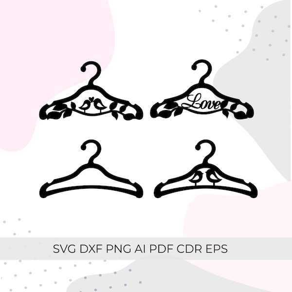 wedding hangers svg, baby hangers svg, dress hangers svg, bridesmaid hangers svg,clothes hanger svg, laser cut, vector, hanger decorations