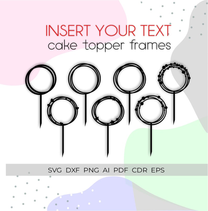Cake Topper Frame Svg, Wedding Cake Topper Svg, Circle Frame Svg , Cake ...