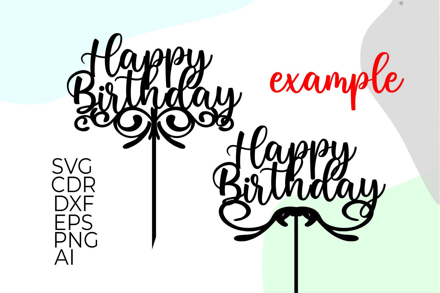 Cake Topper Svg Elements Bundle, Elements Bundle for Wedding, Cake ...