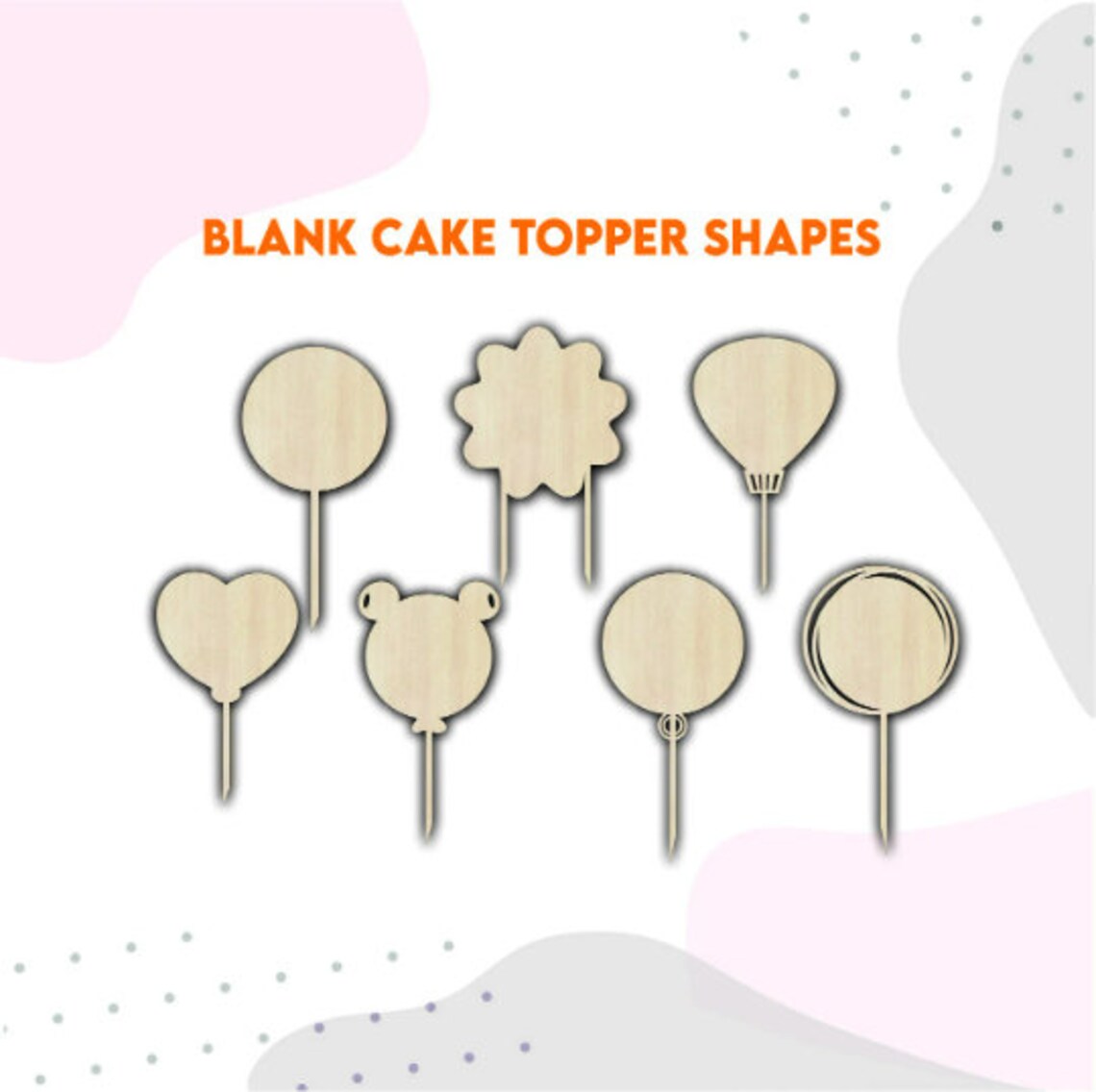 Blank Cake Topper Shape Birthday Topper Svg Svg Files for Etsy