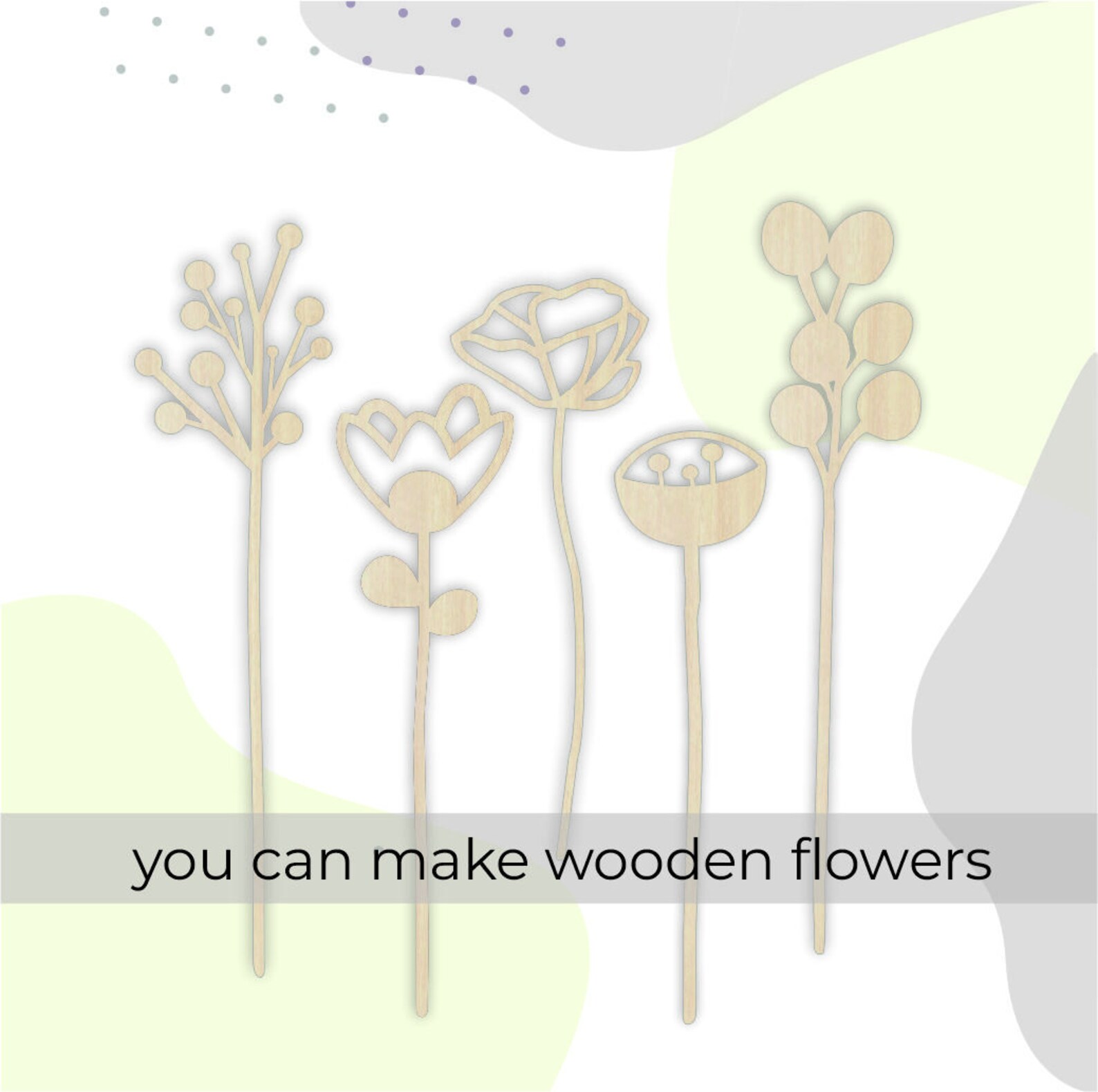 Plywood Flowers Svg Wood Flower Bouquet Flowers Etsy