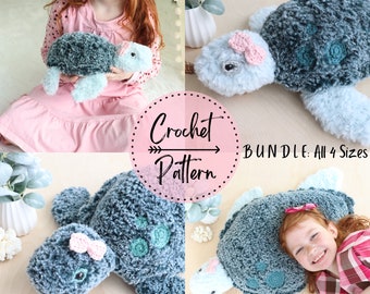 BUNDLE Crochet Turtle Patterns, XXS, XS, Small, Medium Turtle Crochet Pattern, Turtle Amigurumi Crochet Pattern, Crochet Baby Turtle Crochet