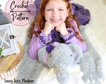 MEDIUM Crochet Elephant Lovey Crochet Pattern Elephant Baby Nursery Crochet Pattern Elephant Baby Shower Lovey Crochet Pattern Elephant