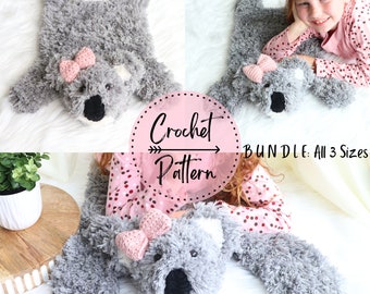 3 Pattern BUNDLE Crochet Koala Lovey Crochet Pattern Koala Baby Nursery Crochet Pattern Koala Baby Shower Lovey Crochet Pattern