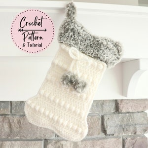 SMALL Faux Fur Dog Bone Crochet PATTERN, Dog Bone Crochet Pattern, Faux Fur Crochet Pattern, Boho Dog Bone Stocking Crochet Pattern, Crochet