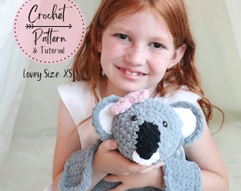 PATRON Koala Crochet Pattern Chenille Koala Crochet Blanket Pattern Koala Crochet Lovey Pattern Koala Security Blanket Koala Crochet Plush