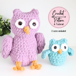 Crochet Owl Pattern, LOW-SEW Owl Crochet Pattern, Amigurumi Owl Pattern, Crochet Easy Owl Pattern, Low-sew owl pattern, Crochet Owl Plushie