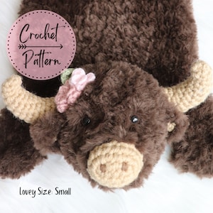 Bison Lovey KLEINE HÄKELMUSTER, Bison Baby Sicherheitsdecke, Bison Lovey Häkelspielzeug, Baby Büffel, Mini Lovey, Büffel Häkelanleitung