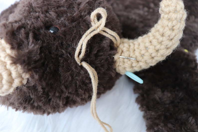 Bison Lovey XS CROCHET PATTERN, Bison Baby Security Blanket, Bison