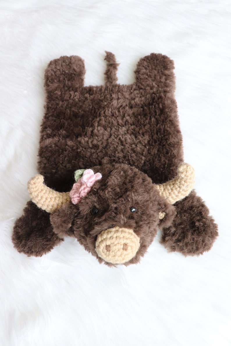 Bison Lovey XS CROCHET PATTERN, Bison Baby Security Blanket, Bison