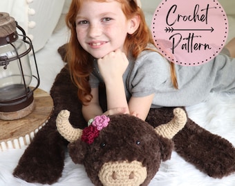 Bison Lovey MEDIUM CROCHET PATTERN, Bison Baby Security Blanket, Bison Lovey Crochet Toy, Baby Buffalo, Mini Lovey, Buffalo Crochet Pattern