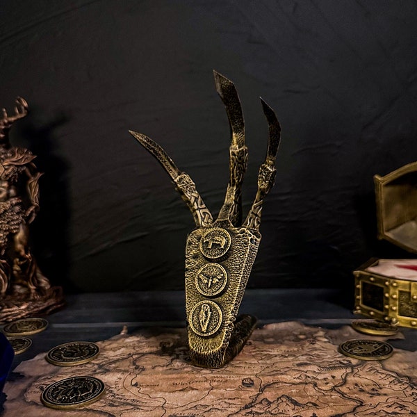 Griffe de dragon doré Skyrim, Cosplay, The Elder Scrolls V, artefact, griffe de dragon, TES, Skyrim Decor