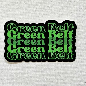 Retro Green Belt BJJ Waterproof Sticker, Vinyl Die Cut