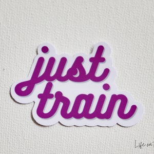 BJJ Just Train Purple Belt Jiu Jitsu Waterproof Sticker, Vinyl Die Cut