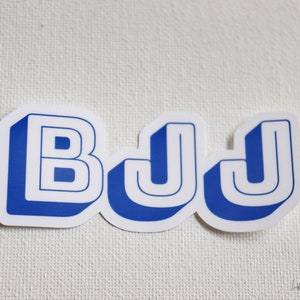 BJJ Blue Jiu Jitsu Waterproof Sticker, Vinyl Die Cut