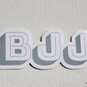 BJJ White Jiu Jitsu Waterproof Sticker, Vinyl Die Cut