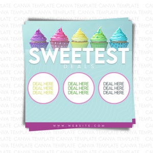 Cupcake Canva Premade Flyer, Canva Premade Flyer, Edytowalna ulotka Canva, Ulotka dla małej firmy, Ulotka dla małej firmy, Ulotka Canva DIY